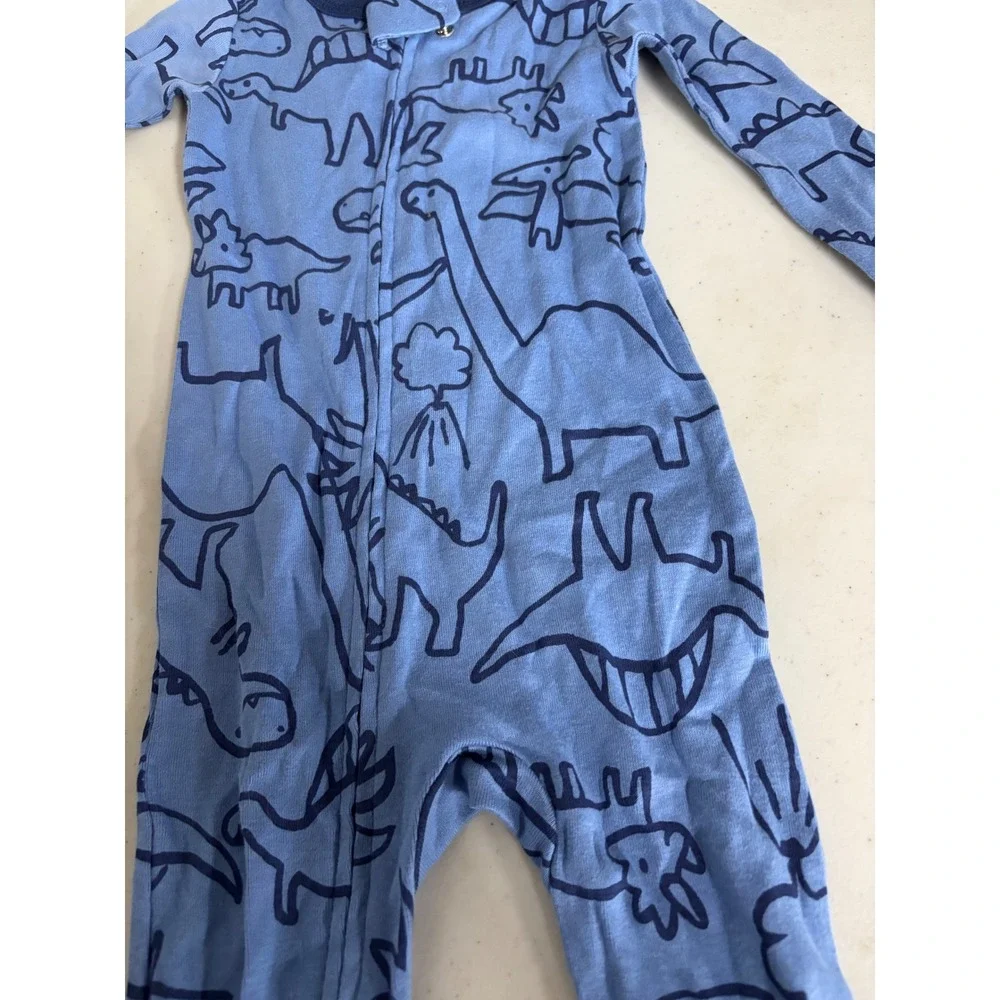 Carter's Blue Dinosaur Footed Pajamas Sleepsuit‎ 12 Months